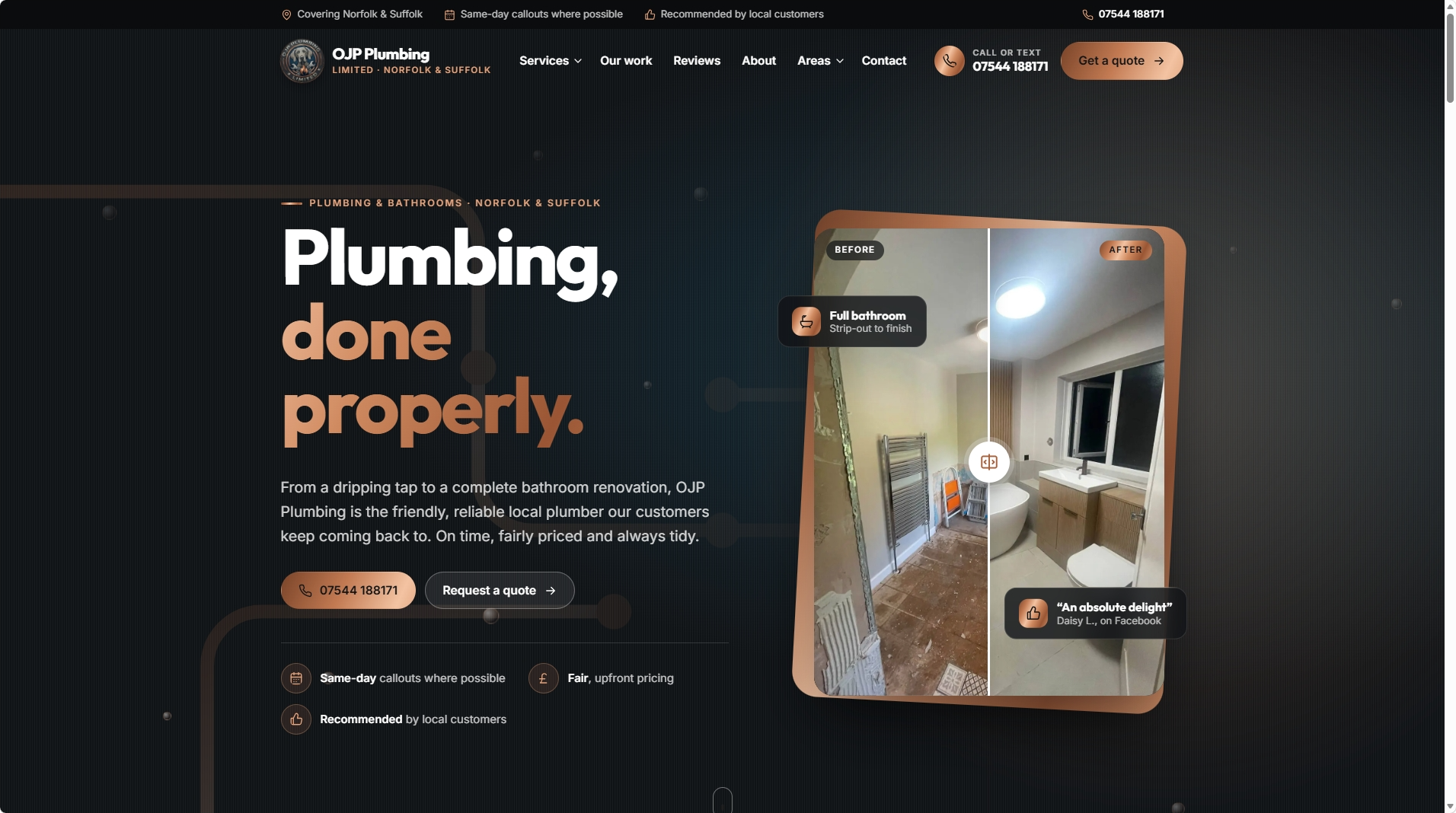 New Plumbing Website for OJP Plumbing in Norfolk & Suffolk